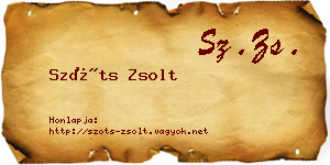 Szőts Zsolt névjegykártya