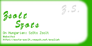 zsolt szots business card